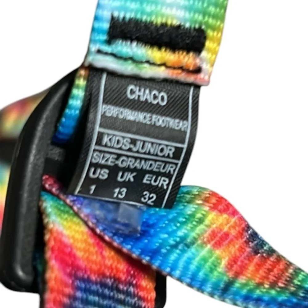 Chaco Chillos Sport Kid's Sandals Black with Tie Dye Unisex Size 1